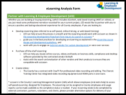 eLearning Analysis Form
