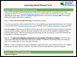 eLearning Upload Request